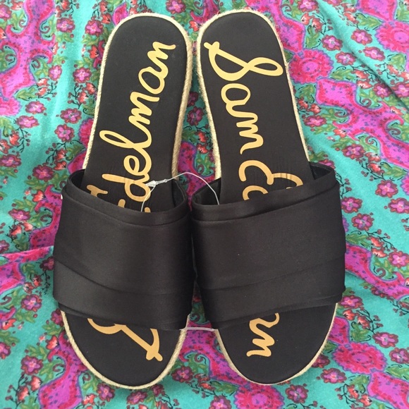 Sam Edelman Shoes - Sam Edelman Lars slub satin espadrille slides 8.5